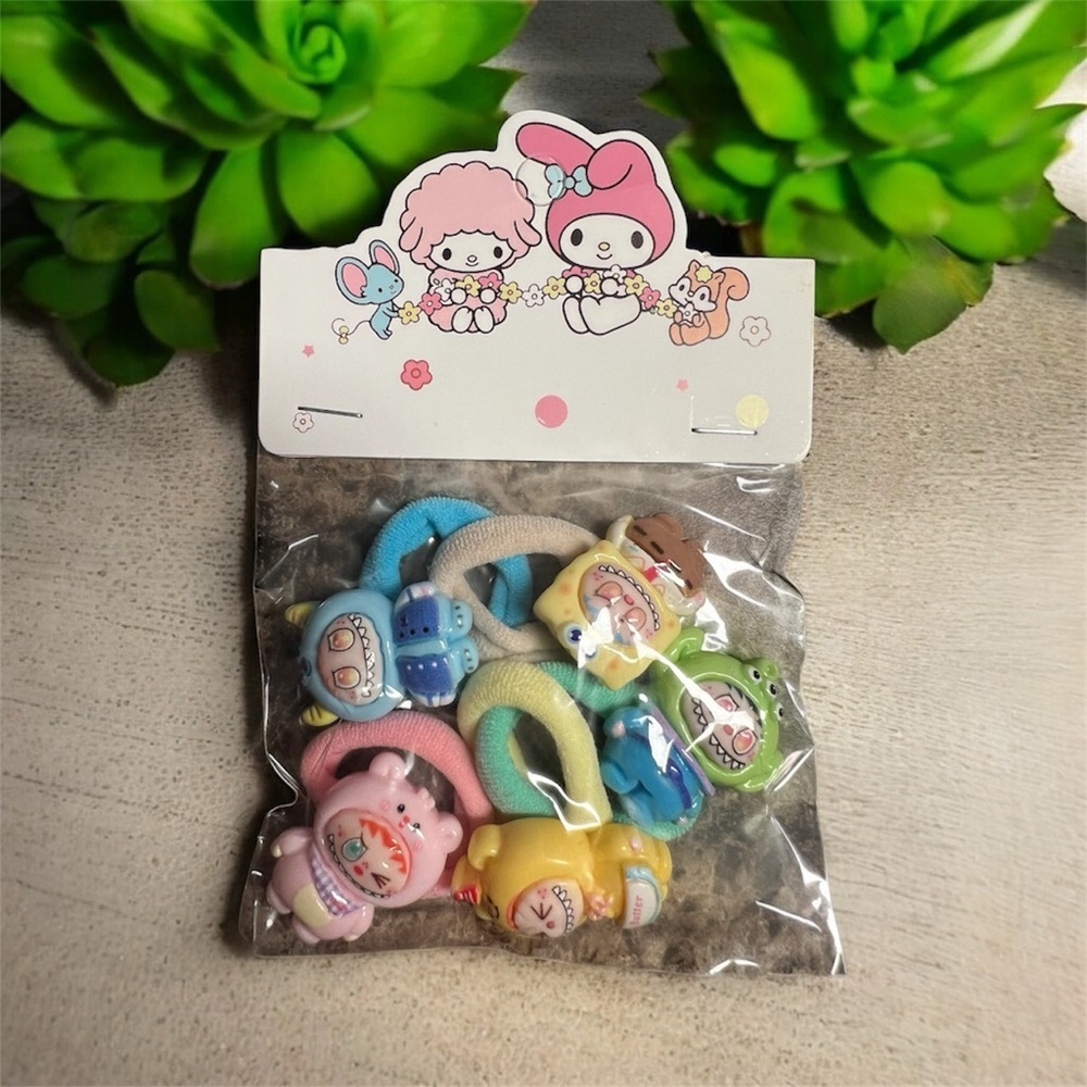 Cute Monster Colorful Hair Ties for Kids set of 5